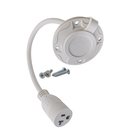 Ac Works SJTW Extension Cord, 12 AWG, Indoor/Outdoor, 12/3, 1 Outlets, 5-15/20R, White, PVC, 5-15P, 1.5 ft IN515520WT